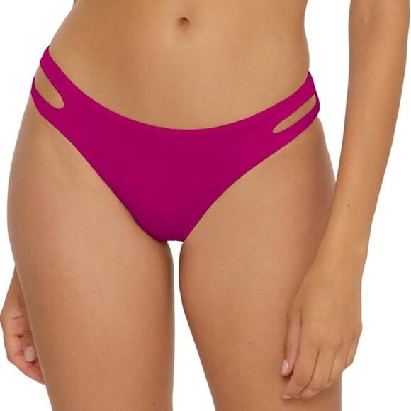 BECCA Women's Large Color Prism Bottom Wine Purple New Strappy Cut Outs - Picture 1 of 8